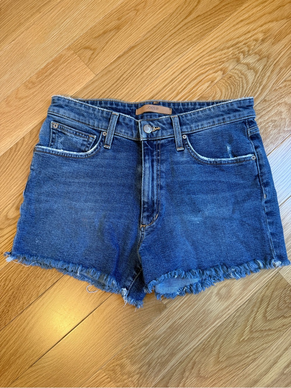 Joe's Jeans Dark Blue Frayed Hem Denim Shorts